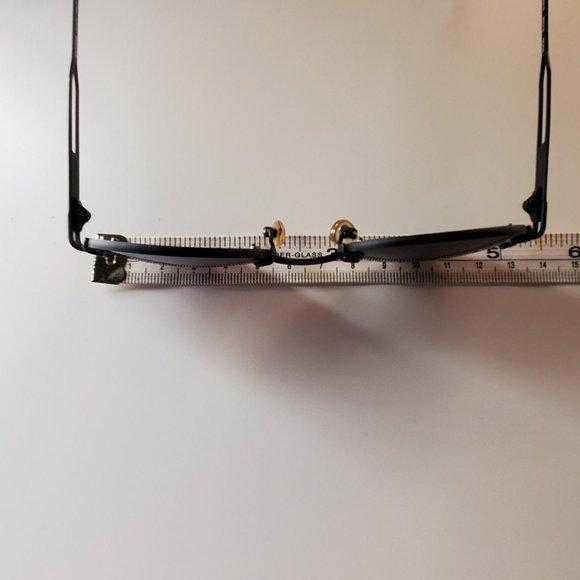 Moschino Vintage 90s Persol Small Oval Rimless Sunglasses Black Grey - Picture 13 of 16